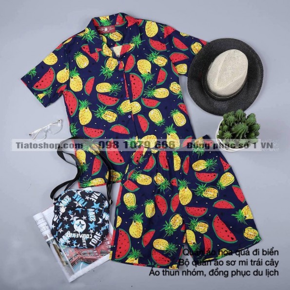 Quần áo hoa quả đi biển giá rẻ tại hn