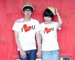 Áo đôi hình trái tim - I Love You