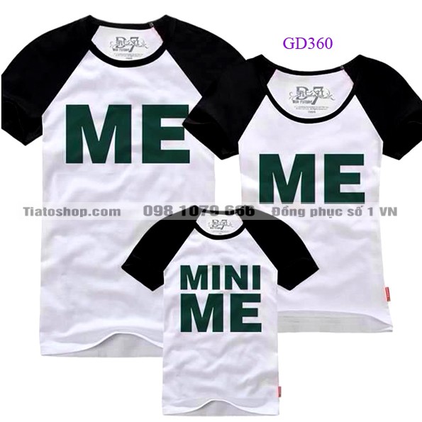 Áo gia đình 2 mầu đen trắng