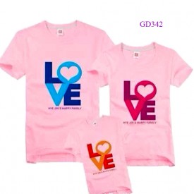 Áo gia đình giá rẻ Hà Nội - Love hồng