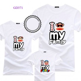 Áo gia đình màu trắng- I Love Family
