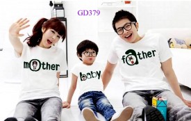 Bộ áo gia đình mầu trắng