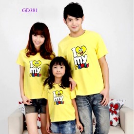 Bộ áo gia đình mầu vàng -GD381