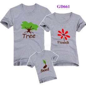 Bộ áo gia đình mầu ghi
