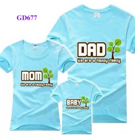 Áo gia đình mầu xanh